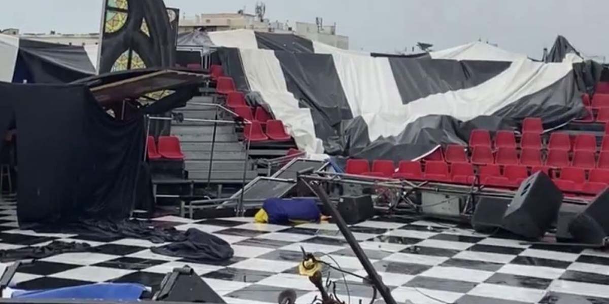 El fuerte temporal de viento y lluvia arrasa con el Circo Encantado