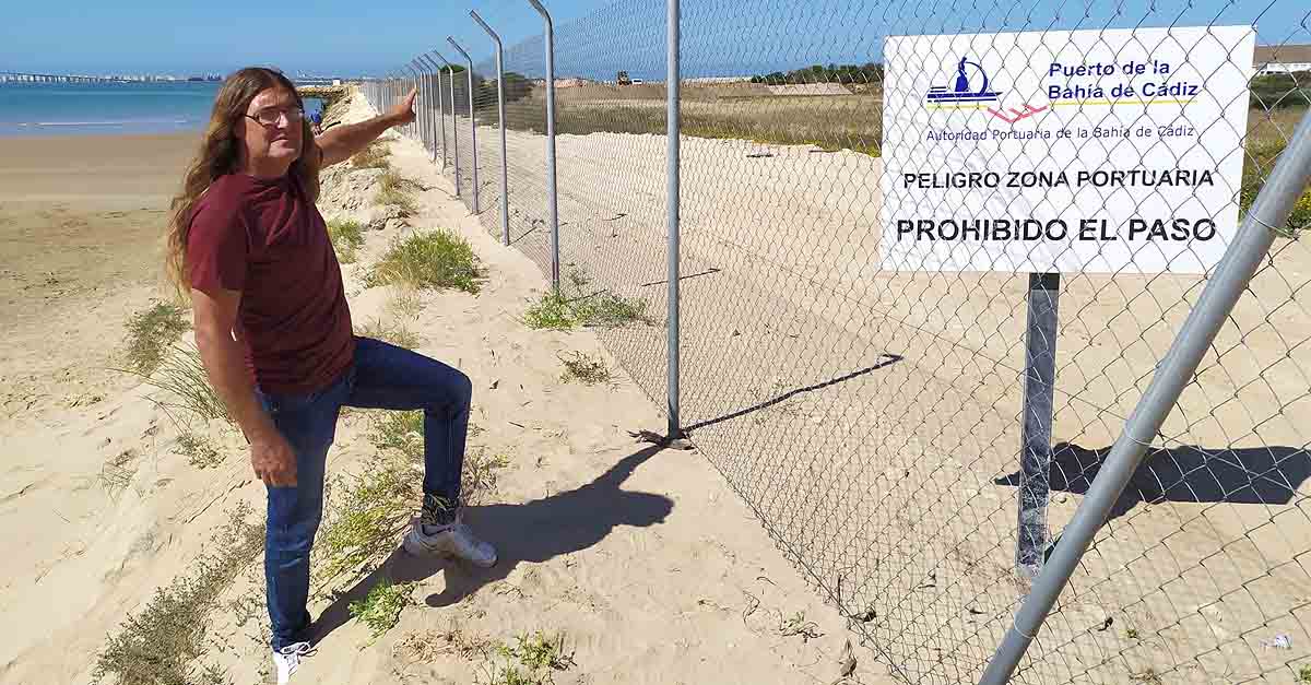 Unión Portuense denuncia que el vallado del espigón de Valdelagrana no tiene licencia