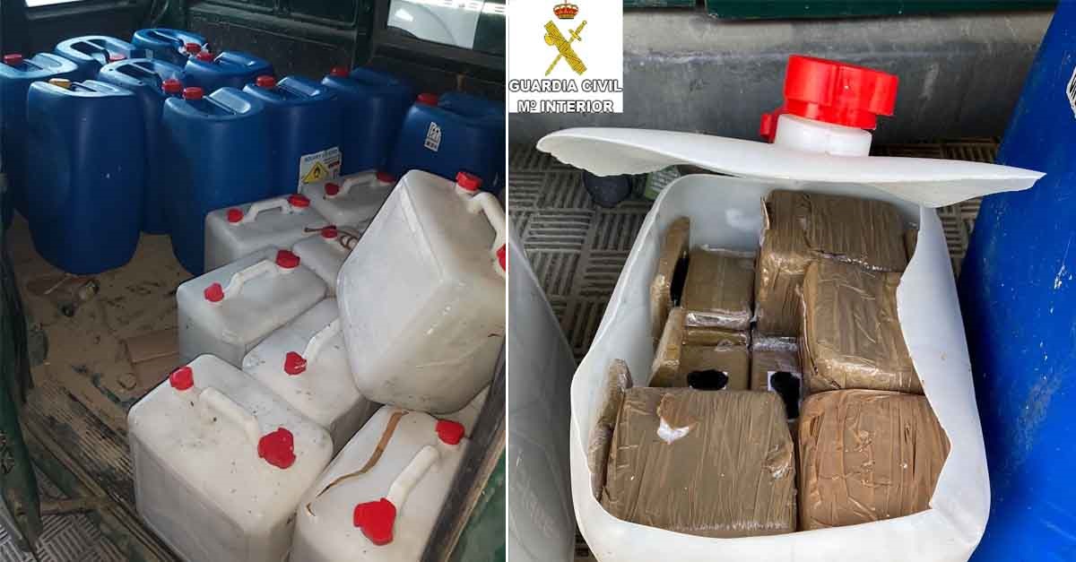 Dos detenidos en El Puerto que pretendían alijar 860 kilos de hachís en garrafas por el Guadalete