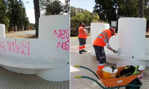 Medio Ambiente pinta y adecenta las zonas de descanso y parterres de La Puntilla