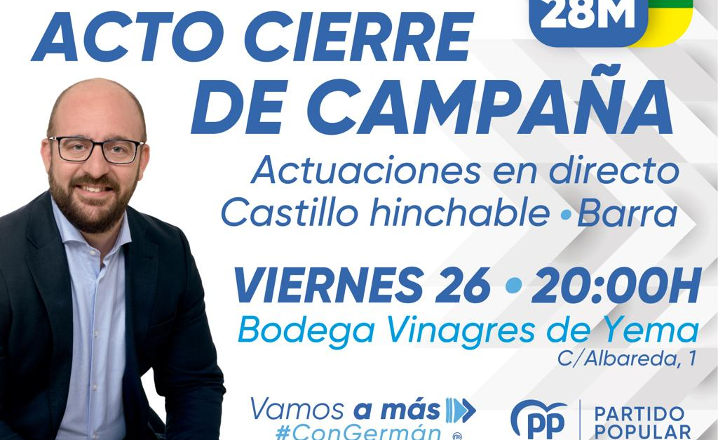 El PP celebra el cierre de campaña este viernes con una convivencia en la bodega Vinagres de Yema