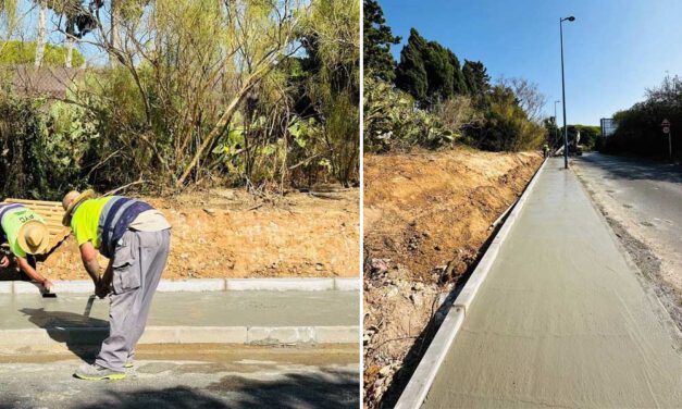 En construcción un tramo del acerado de la Avda. de La Libertad sentido Puerto Sherry